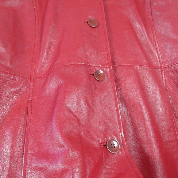 Wilsons Leather Thinsulate Coat Women 1X XL Red Button Front Luxury Genuine 1326 - Picture 9 of 16